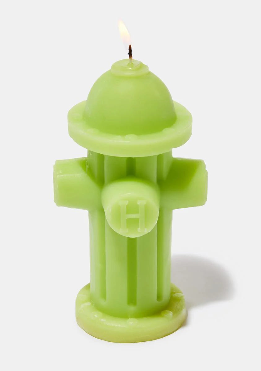 Green Hydrant Candle