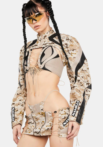 Desert Camo Moto Choker Jacket