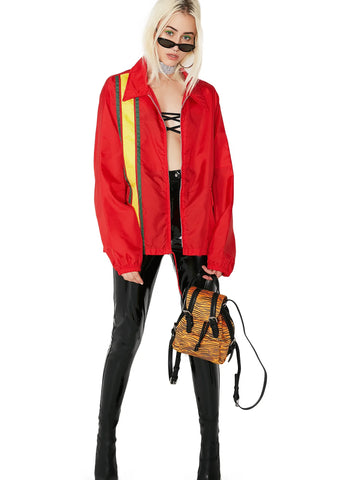 Vintage Red Striped Racing Jacket