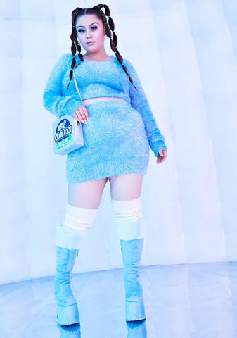 I'll Freeze U Out Fuzzy Knit Sweater