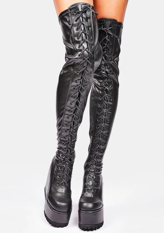 Serving Looks Thigh High Boots