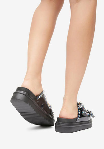 Black Leonara Slide Sandals