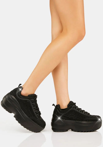 Noir New Heights Platform Sneakers