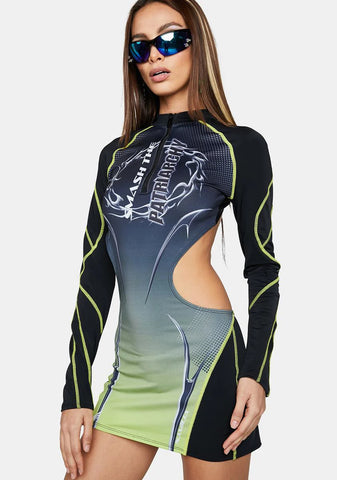 Yellow Speed Racer Mini Dress