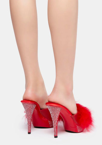 Red Elegant-401f Marabou Heels