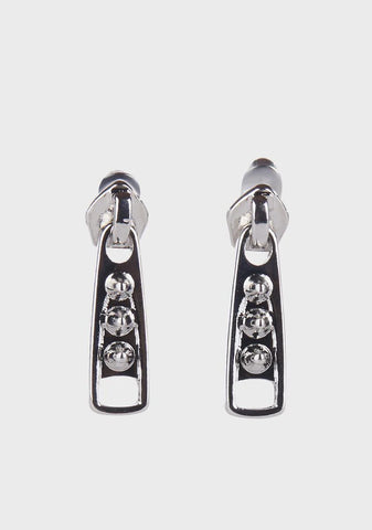Just Shut It Zip Earrings