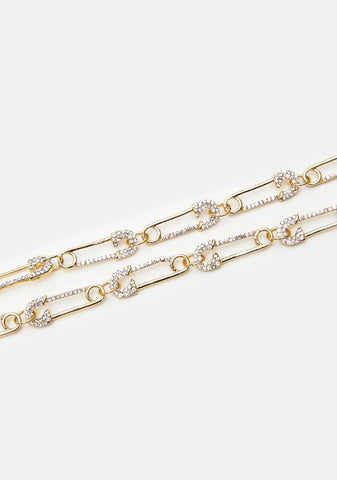 Dangerous Glamour Rhinestone Safety Pin Necklace
