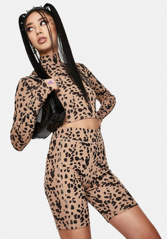 Animal Print Bike Shorts