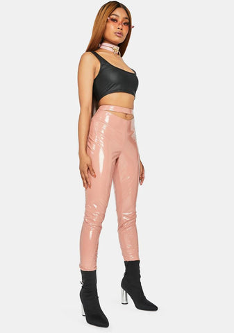 Peach Magnetic Matrix Vinyl Pants