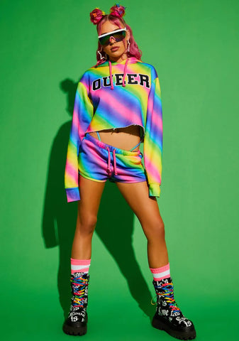 Playful Player Cropped Hoodie