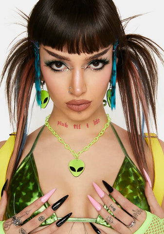 Atomic Up In Space Alien Earrings Set