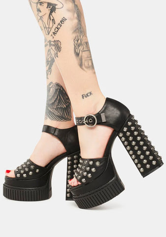 Studded Platform Heels