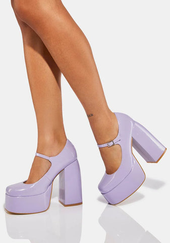 Lavender Sweet Attitude Platform Heels