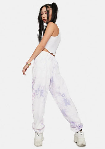 Violet Butterfly Tie Dye Sweatpants