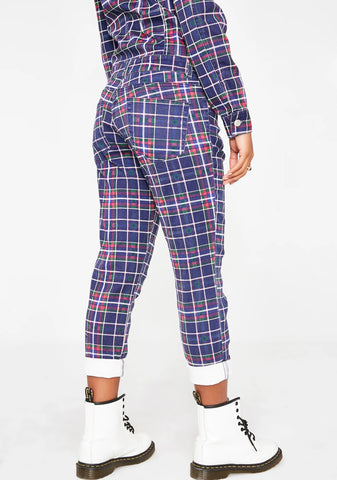 Grunge Gang Plaid Jumpsuit