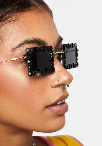 Noir Pretty Thing Rhinestone Sunglasses