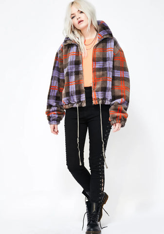 Purp Nice For What Fuzzy Jacket