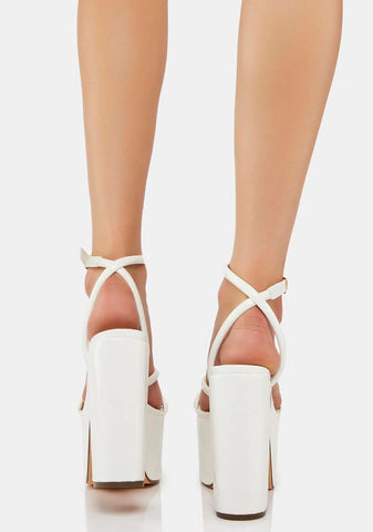 White Jicole Platform Heels