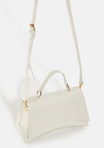 Remmy White Croc Handbag