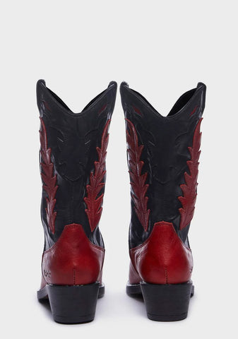Red India Cowboy Boots