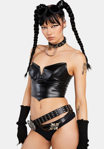 Defiance In Her Corset Top
