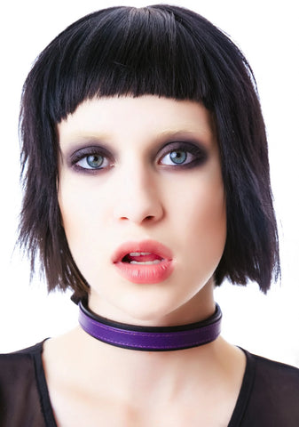 Strap Tease Leather Choker - Black