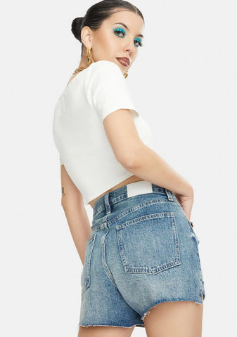 Kylee Relaxed High Rise Cuffed Denim Shorts