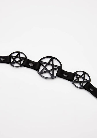 Black O-Ring Pentagram Choker