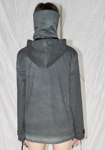 Synth Unisex Charcoal Washed Mask Utility Jacket