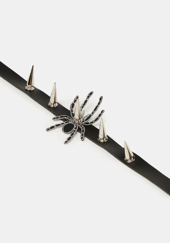 Haunting Cobwebs Spiked Spider Choker