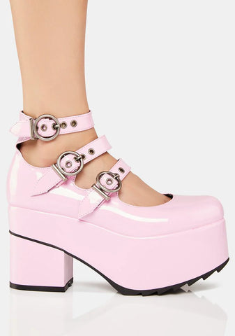 Pink Run The World Chunky Platform Dolly Shoes