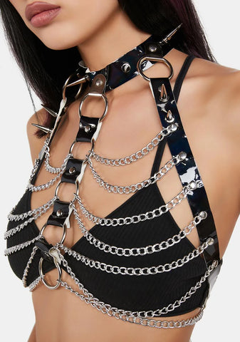 Hot To The Core Spiked Bra Chain