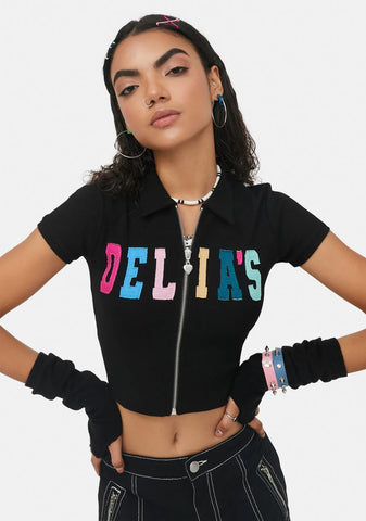 Up And Coming Zip Up Crop Top