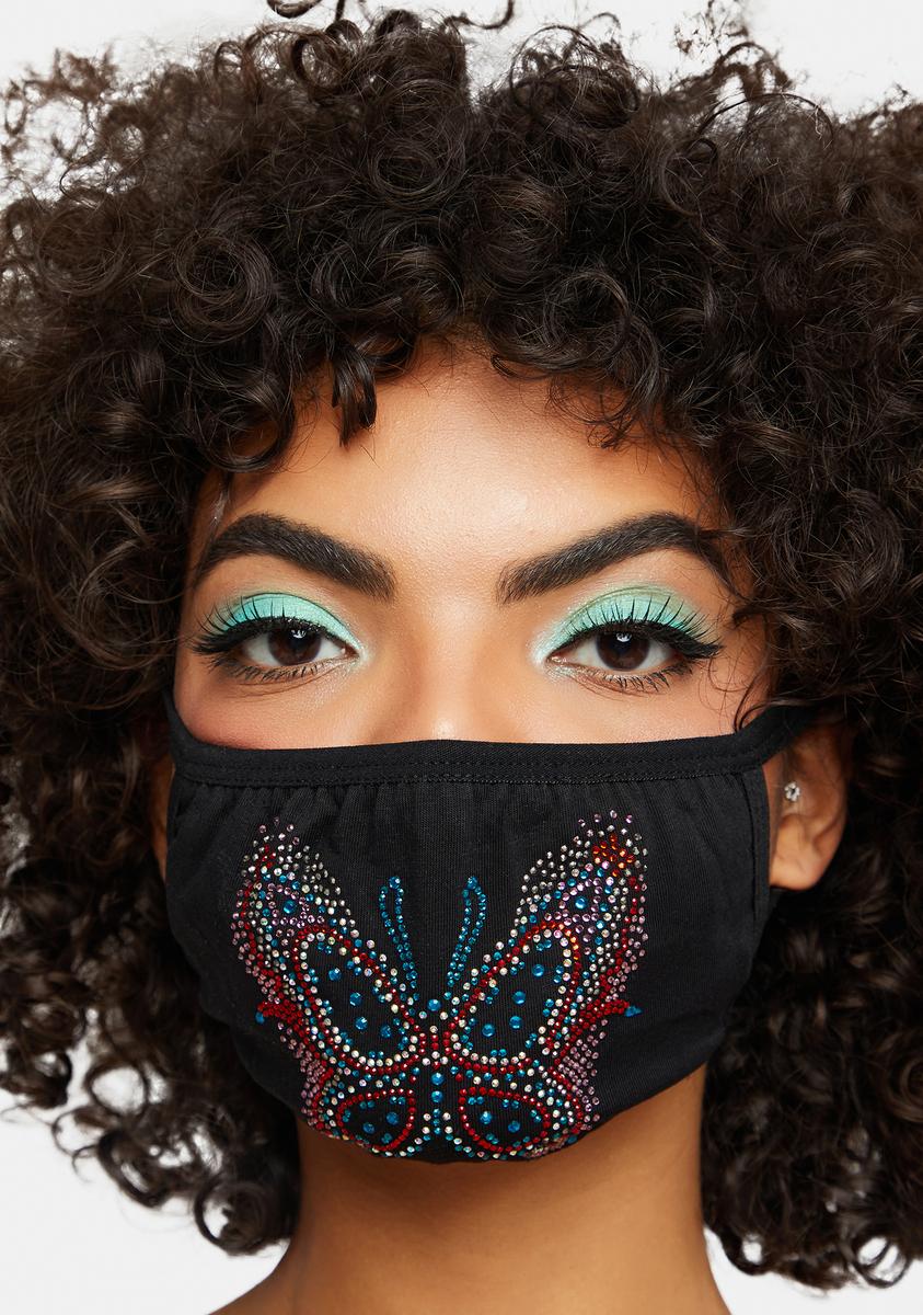 Endless Bliss Rhinestone Butterfly Face Mask