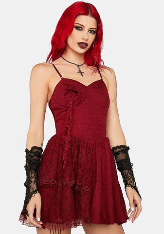 Red Strapless Sweetheart Mini Dress