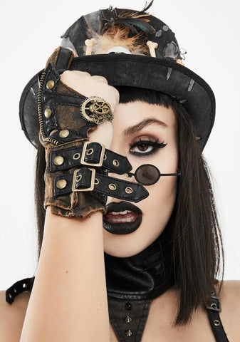 Smoke And Illusions Steampunk Fingerless Gloves