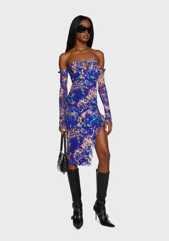 Cobalt Surreal Daze Midi Dress