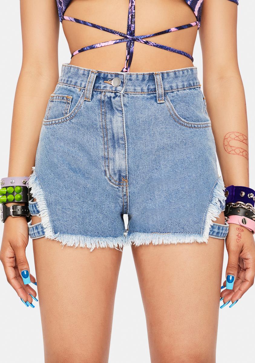Deep Eyes On The Prize Denim Shorts