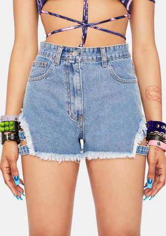 Deep Eyes On The Prize Denim Shorts