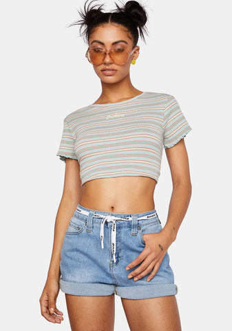 Super Light Stone Cuffed Denim Shorts