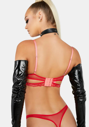 Red Kane Cutout Thong