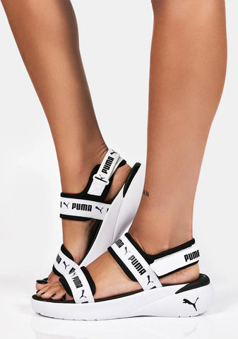 White Black Sportie Sandals