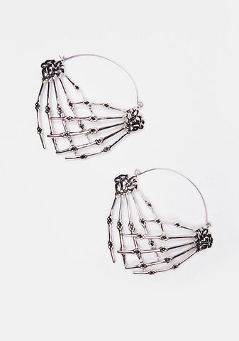 Skeleton Sass Hoop Earrings