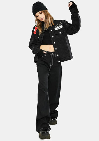 Make My Own Way Denim Trucker Jacket