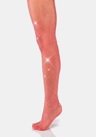 Candy Ring The Bling Sheer Rhinestone Tights