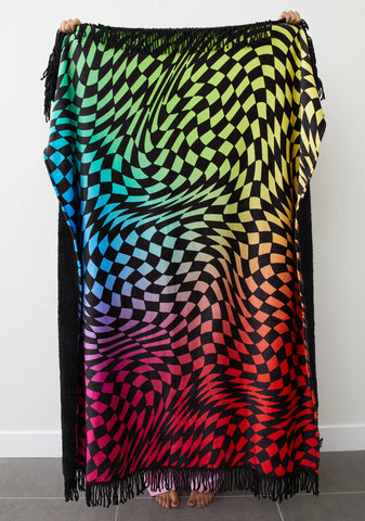 Surreal Life Checkered Throw Blanket