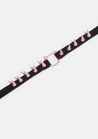 Unfriendly Feline Spiked Choker