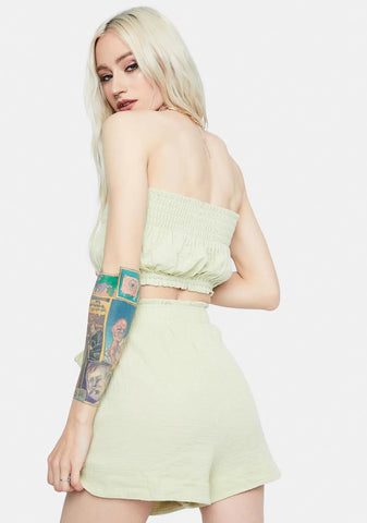 2 The Mall Smocked Gauze Short Set