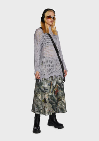 Quick Timing Crochet Top - Gray