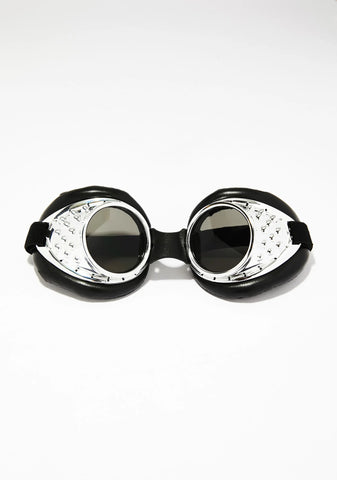 Chrome Radioactive Aviator Goggles